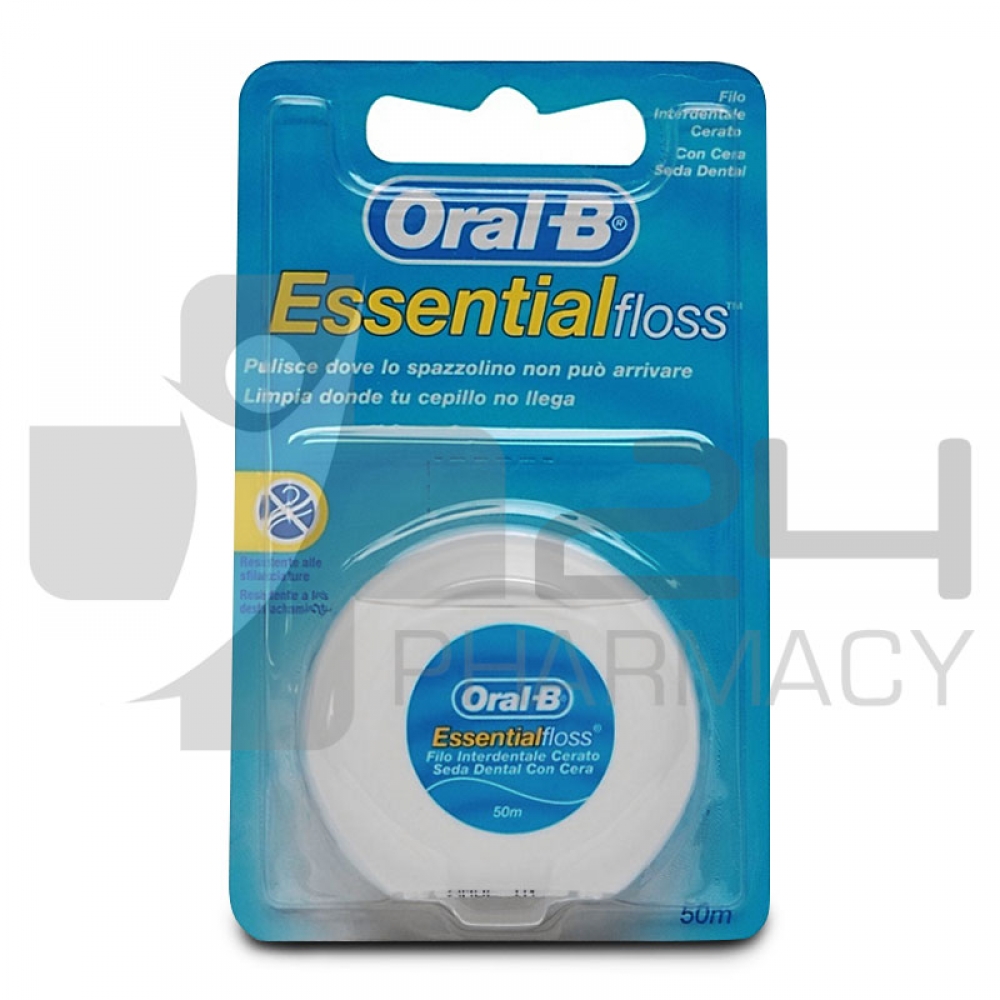 ORAL-B ESSENTIAL FLOSS ΟΔΟΝΤΙΚΟ ΝΗΜΑ ΚΗΡΩΜΕΝΟ 50Μ | 24pharmacy.gr